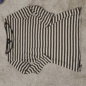 2/$10! Cream and black stripe top sz l